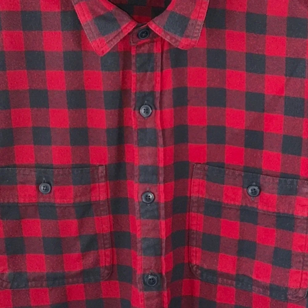 J. Crew Red and Black Plaid Men's Shirt